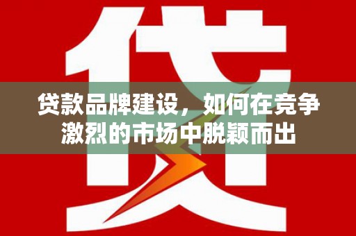 历城贷款品牌建设，如何在竞争激烈的市场中脱颖而出