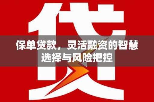 历城保单贷款，灵活融资的智慧选择与风险把控