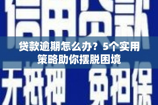历城贷款逾期怎么办？5个实用策略助你摆脱困境