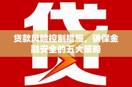 历城贷款风险控制措施，确保金融安全的五大策略