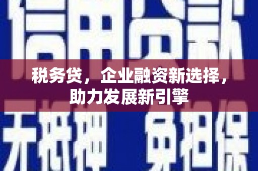 历城税务贷，企业融资新选择，助力发展新引擎