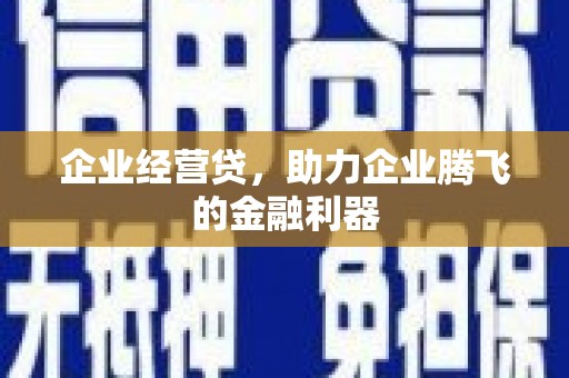 历城企业经营贷，助力企业腾飞的金融利器