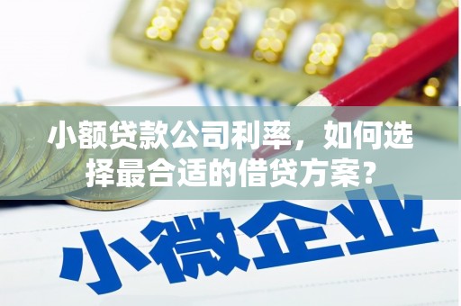 历城小额贷款公司利率，如何选择最合适的借贷方案？
