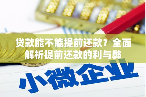 历城贷款能不能提前还款？全面解析提前还款的利与弊