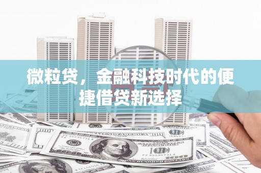 历城微粒贷，金融科技时代的便捷借贷新选择