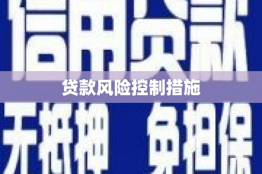 历城贷款风险控制措施