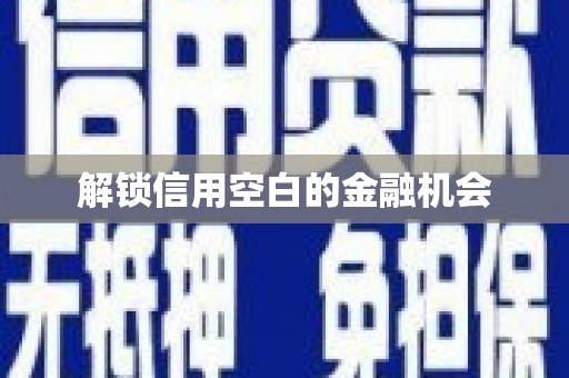 历城解锁信用空白的金融机会